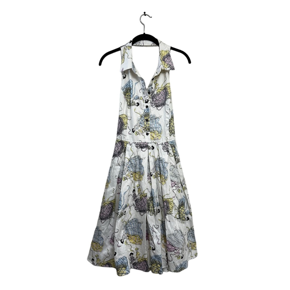 Eva Franco Sedgwick Vintage Dancing Ballerina Shirtdress Aline Dress Sz 8